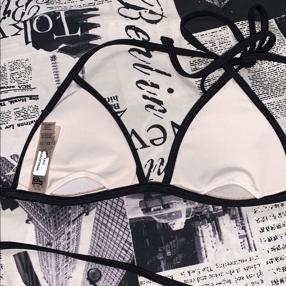 black and white triangle bikini top - Picture 3 of 3